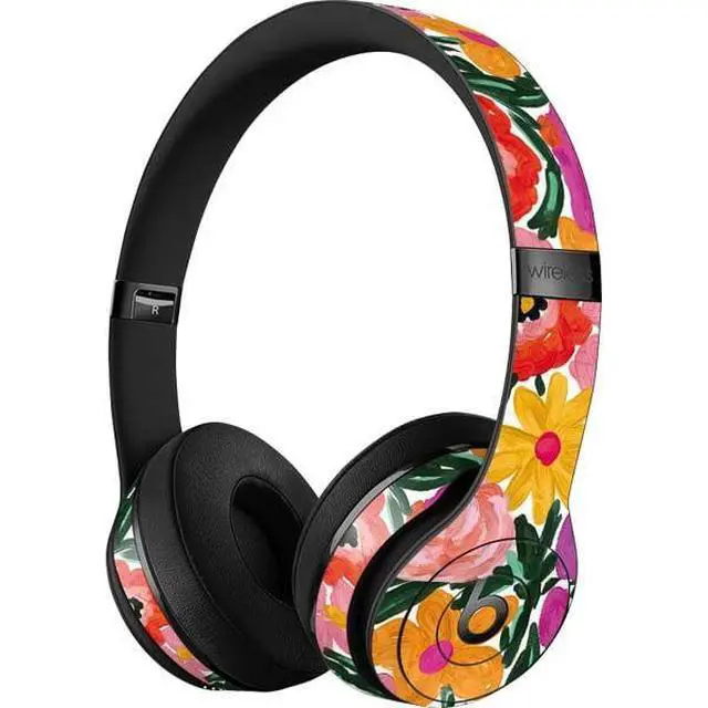 Alt view image 3 of 3 - Decal Audio Skin Compatible with Beats Solo 3 Wireless - Officially Licensed Bouffants and Broken Hearts Painterly Garden Design