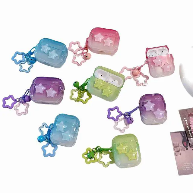Alt view image 5 of 7 - Case for AirPods Pro 2nd Generation 2022, Premium Lovely Star Decoration Pattern Headphone Cover Accessories for AirPods Pro 2nd Generation 2022 with Pendant