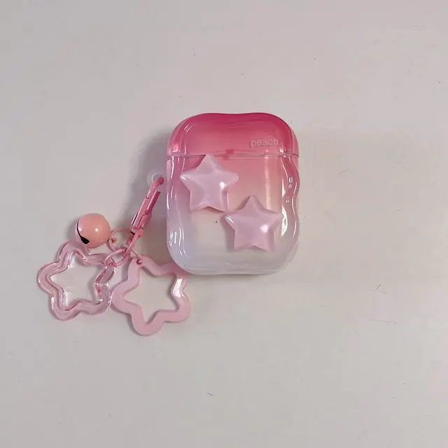 Alt view image 7 of 7 - Case for AirPods Pro 2nd Generation 2022, Premium Lovely Star Decoration Pattern Headphone Cover Accessories for AirPods Pro 2nd Generation 2022 with Pendant