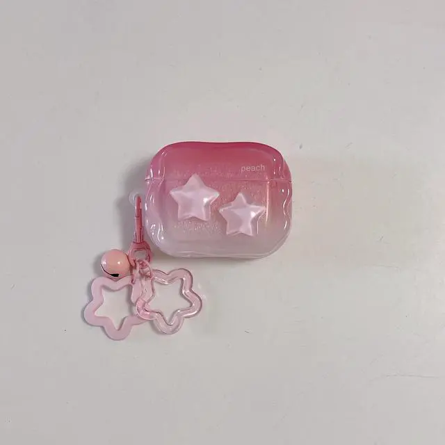 Alt view image 6 of 7 - Case for AirPods Pro 2nd Generation 2022, Premium Lovely Star Decoration Pattern Headphone Cover Accessories for AirPods Pro 2nd Generation 2022 with Pendant