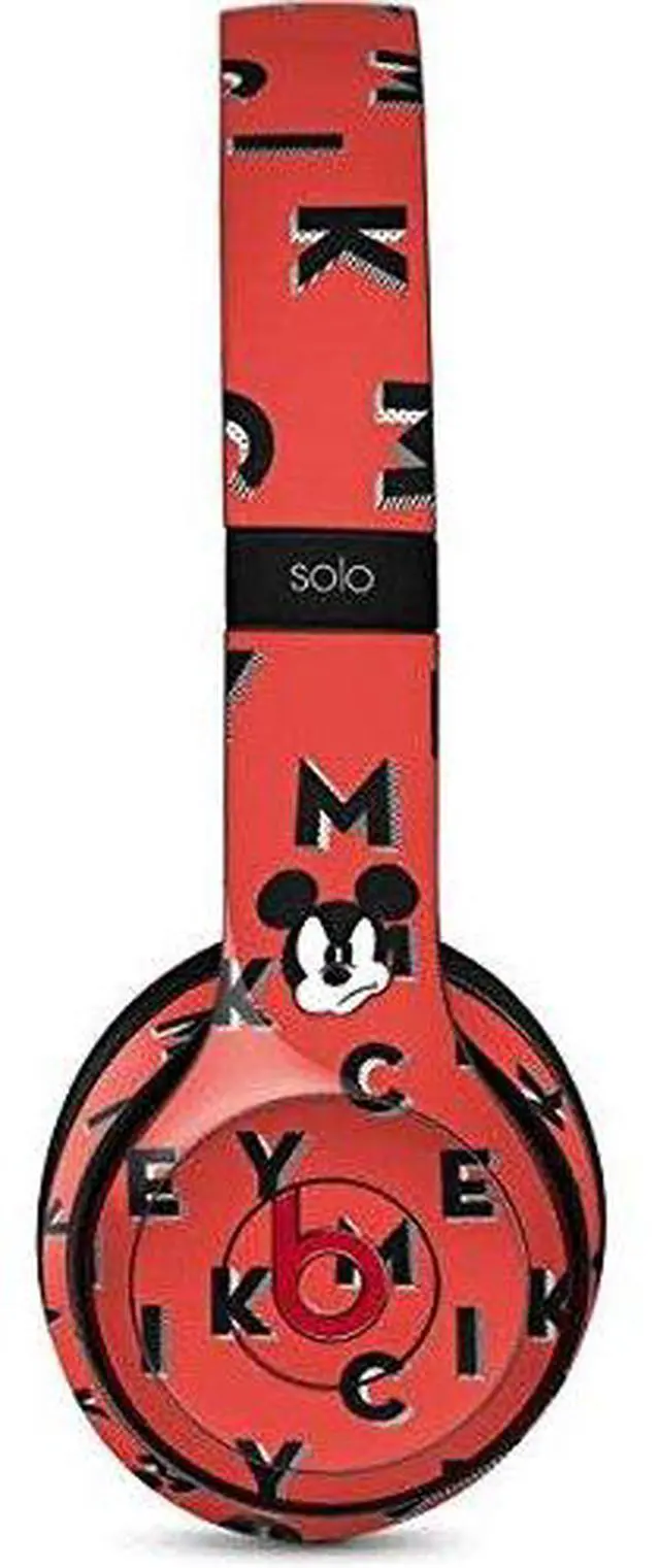 Main image of Decal Audio Skin Compatible with Beats Solo 2 Wireless - Officially Licensed Disney Mickey Mouse Grumpy Design