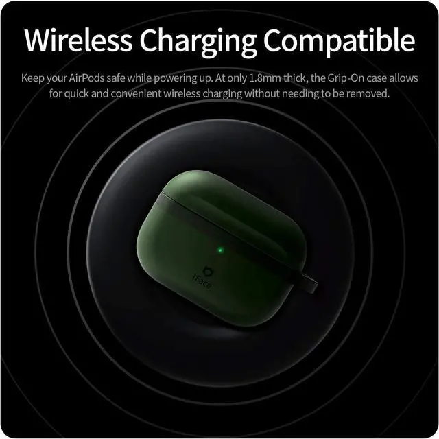 Alt view image 4 of 7 - Grip On Color Silicone Case Compatible with AirPods 1 and 2 - Wireless Charging Compatible, Aluminum Carabiner Included - Beige