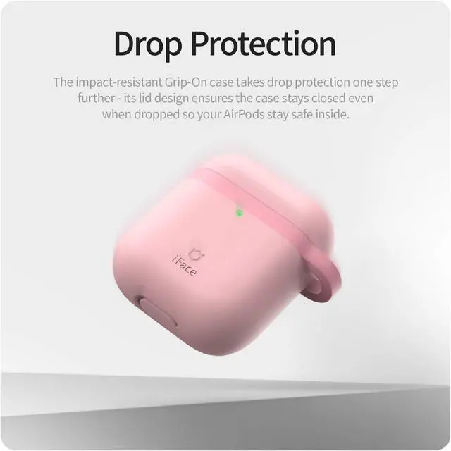 Alt view image 5 of 7 - Grip On Color Silicone Case Compatible with AirPods 1 and 2 - Wireless Charging Compatible, Aluminum Carabiner Included - Beige