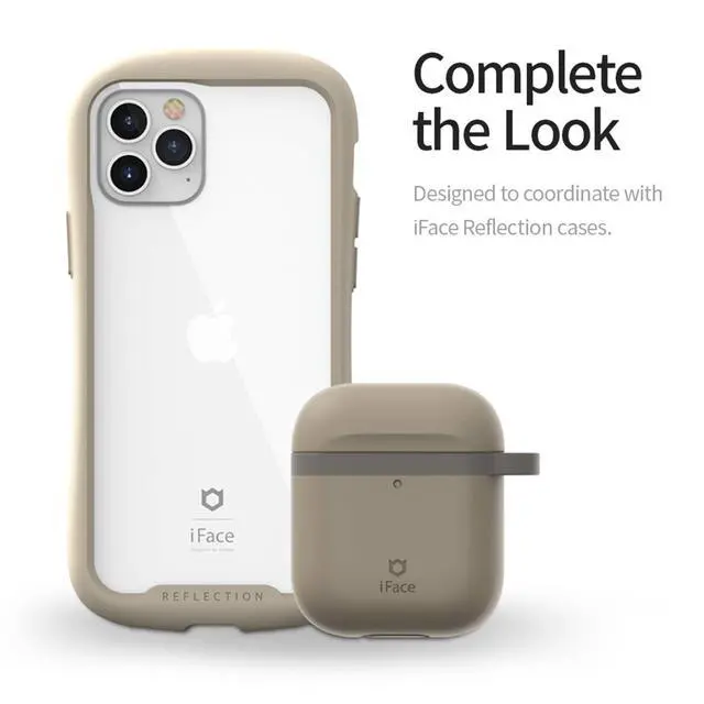 Alt view image 6 of 7 - Grip On Color Silicone Case Compatible with AirPods 1 and 2 - Wireless Charging Compatible, Aluminum Carabiner Included - Beige
