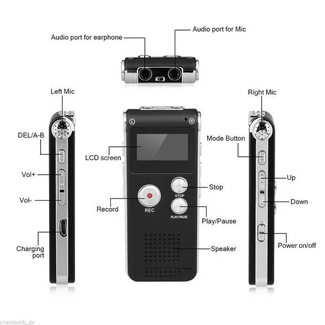 Alt view image 6 of 7 - Digital Voice Recorder Audio Recording - 8GB Audio Recorder with Playback Voice Activated Recorder for Lectures Meetings Interviews Recording Device Tape Recorder with Microphone USB Cable MP3 Player