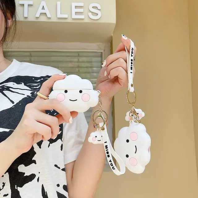 Alt view image 4 of 7 - 3D Cool Cute Cartoons Cloud Case Cover Accessories Silicone Skin for Beats Studio Buds 2021 with Keychain for Women Girls Men Boys