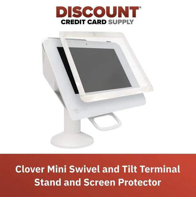 Alt view image 2 of 6 - Clover Mini Screen Protector and 7" Swivel and Tilt Stand, Screw-in and Adhesive, White