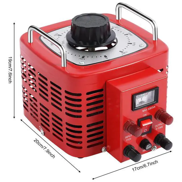 Alt view image 2 of 6 - 0-130V Output Transformer AC Variable Voltage Regulator Variac Converter Adjustable Transformer Power Supply 3000W 30Amp for US Plug Industries Machines Equipment Appliances