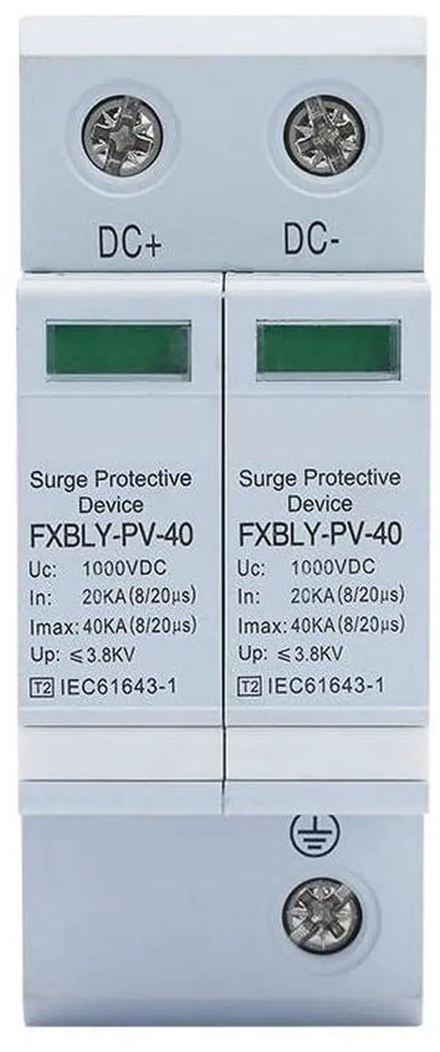 Main image of Solar Surge Protector Din Rail Mounting DC 1000V 20KA~40KA Low-Voltage Arrester Device 2P PV Photovoltaic SPD for House