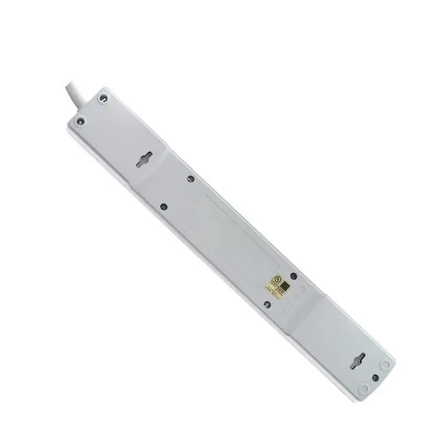 Alt view image 5 of 7 - Surge Protector 6 Outlets Power Strip with 2 USB Ports, 2.4A, 360 Degree Flat Rotating Plug, EMI/RFI Noise Filter, White, 6 Foot Power Cord