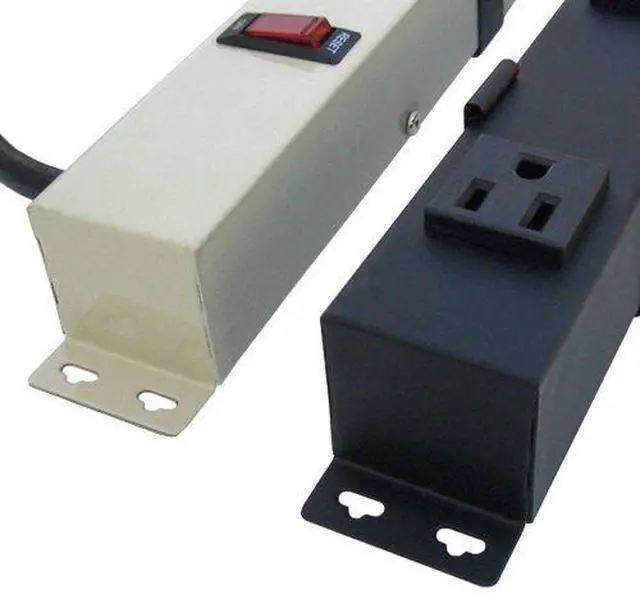 Alt view image 2 of 2 - 12" Hardwired Power Strip (NO Power Cord), 6 Horizontal Outlets (NOT Tamper Resistant), with Ears (with mounting tabs on Both Ends), 15A (NOT a 20 Amp Unit), Black