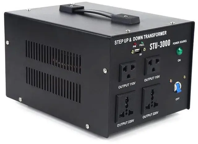 Main image of STU-3000 3000Watts Voltage Transformer Converter Heavy Duty Step Up/Down Power Converter for Conversion Between 110 Volt and 220 Volts,with Circuit Breaker,CE Certified,Black