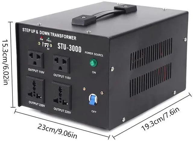 Alt view image 3 of 7 - STU-3000 3000Watts Voltage Transformer Converter Heavy Duty Step Up/Down Power Converter for Conversion Between 110 Volt and 220 Volts,with Circuit Breaker,CE Certified,Black