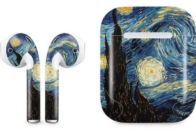 Main image of Decal Audio Skin Compatible with Apple AirPods - Officially Licensed Van Gogh - The Starry Night by Van Gogh Design