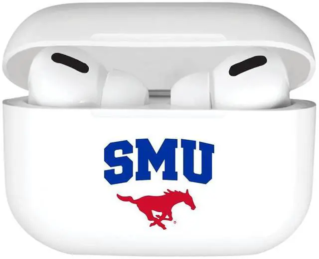 Main image of Officially Licensed Southern Methodist University Airpods Case, Compatible with Apple AirPods 3rd Gen (TPU), Wireless Charging, Earbuds Case, Classic, White
