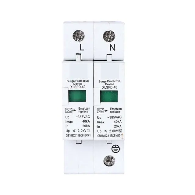 Alt view image 2 of 6 - Arrester Device AC SPD AC275V 385V Surge Protector 1P 2P 3P 4P 20KA 40KA 60KA Lightning Arrester Single Three Phase Household Ground