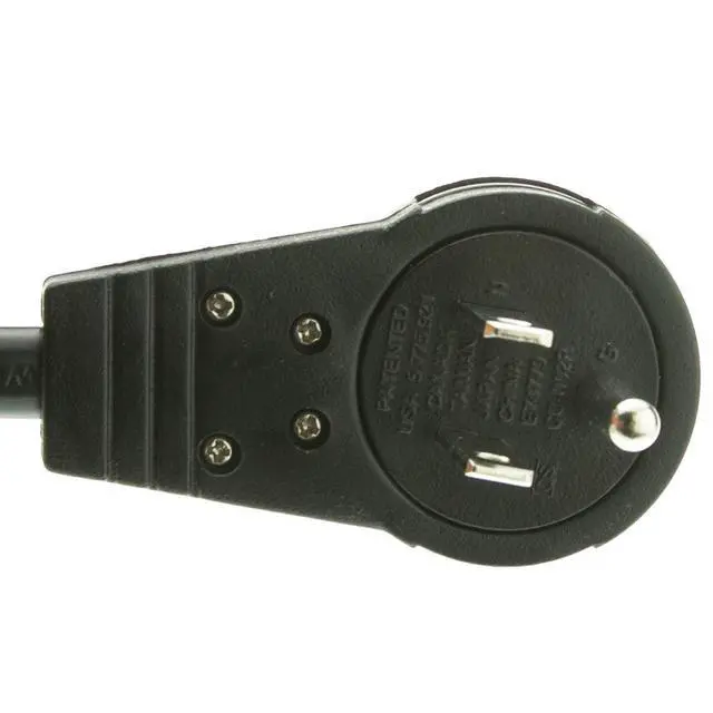 Alt view image 4 of 6 - 15 feet Surge Protector, Flat Rotating Plug, 6 Outlet, Black Horizontal Outlets, Plastic, 15ft Power Cord, Surge Protector Multi Plug