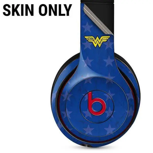 Alt view image 2 of 3 - Decal Audio Skin Compatible with Beats Solo 3 Wireless - Officially Licensed DC Comics Wonder Woman Emblem on Flag Design