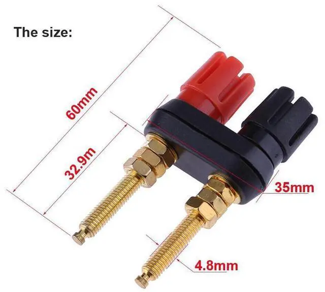 Alt view image 2 of 7 - 2pcs Extended Speaker Banana Plug Binding Post Terminal Connector Banana Socket