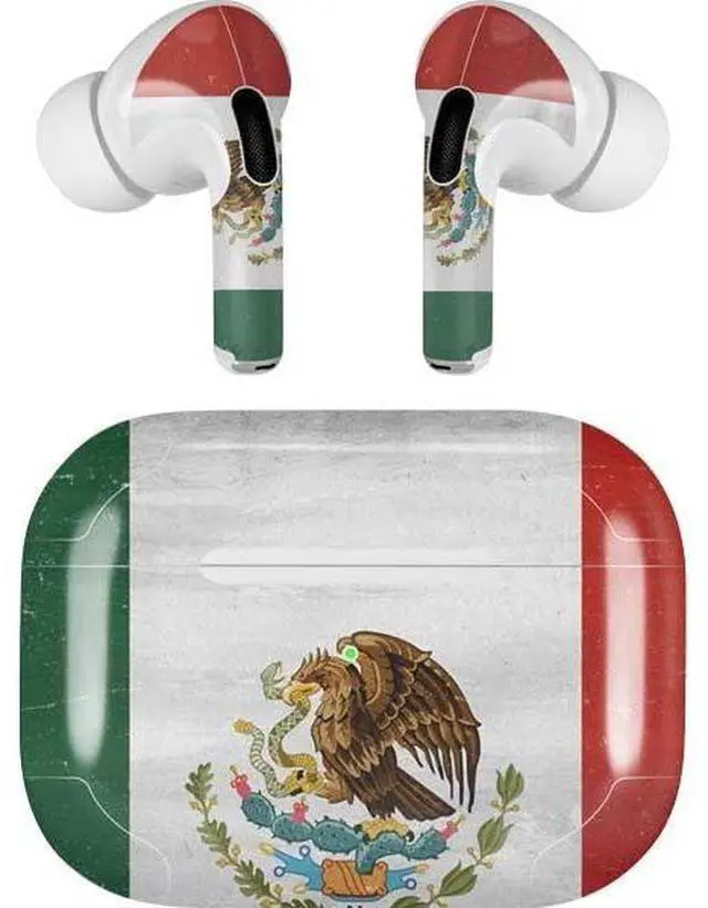 Main image of Decal Audio Skin Compatible with Apple AirPods Pro - Mexico Flag Distressed Design