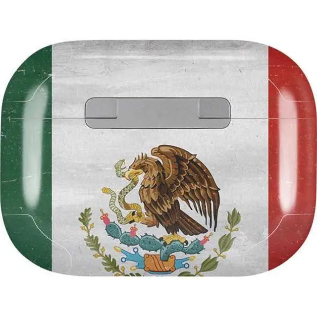Alt view image 2 of 4 - Decal Audio Skin Compatible with Apple AirPods Pro - Mexico Flag Distressed Design