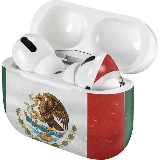 Alt view image 4 of 4 - Decal Audio Skin Compatible with Apple AirPods Pro - Mexico Flag Distressed Design