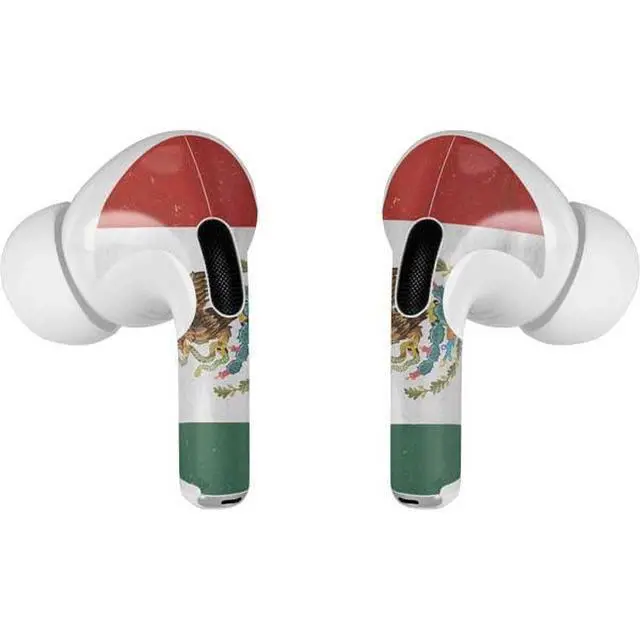 Alt view image 3 of 4 - Decal Audio Skin Compatible with Apple AirPods Pro - Mexico Flag Distressed Design