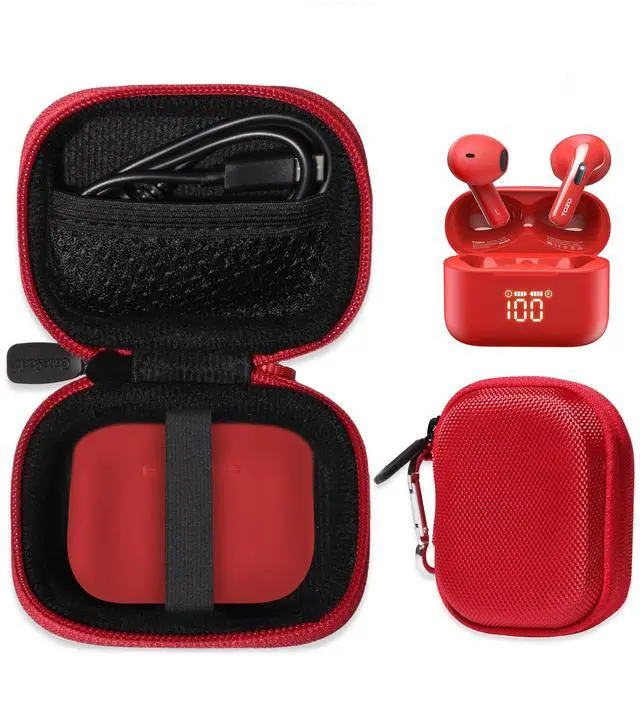 Main image of case for TOZO T21 Wireless Earbuds, 5.3 Bluetooth Headphone and T20 Wireless Earbuds Bluetooth Headphones (Red)