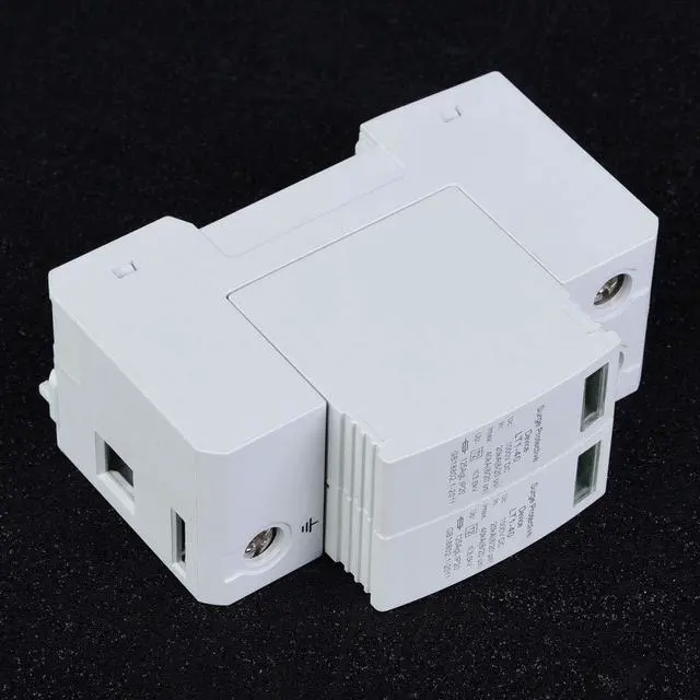 Alt view image 5 of 7 - Voltage Arrester Device, 2 Pack 2P Guide Rail Mounting 40KA Surging Protective Device DC Photovoltaic Protector Low Voltage Arrester for Home Commercial Lighting Protect