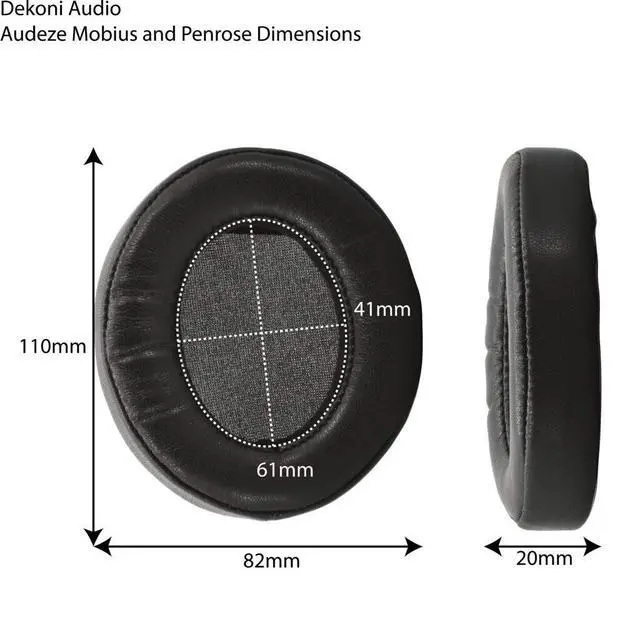 Alt view image 4 of 6 - Dekoni Replacement for Audeze Mobius and Penrose Earpads, Gaming Headset Foam Pads, Black, 1 Pair (Choice Suede)