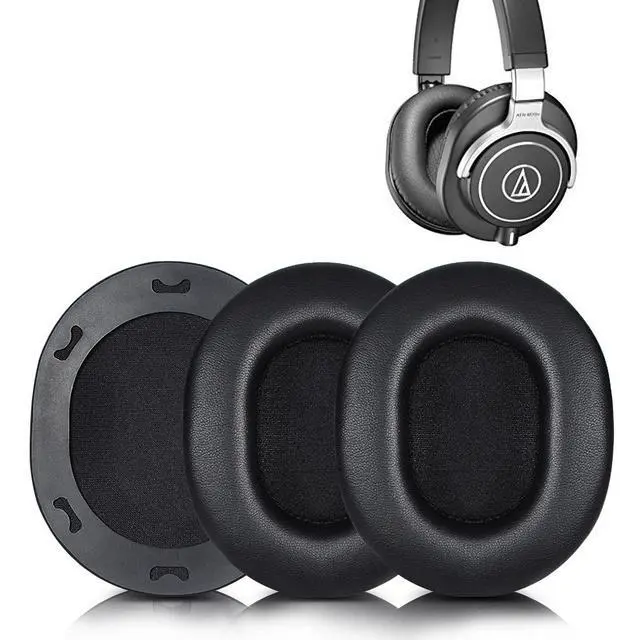 Alt view image 4 of 4 - ATH-M70X Earpads Replacement Protein Leather Ear Pads Cushions Cover Repair Parts Compatible with Audio-Technica ATH-M70X Closed-Back Dynamic Professional Studio Monitor Headphones (Black)