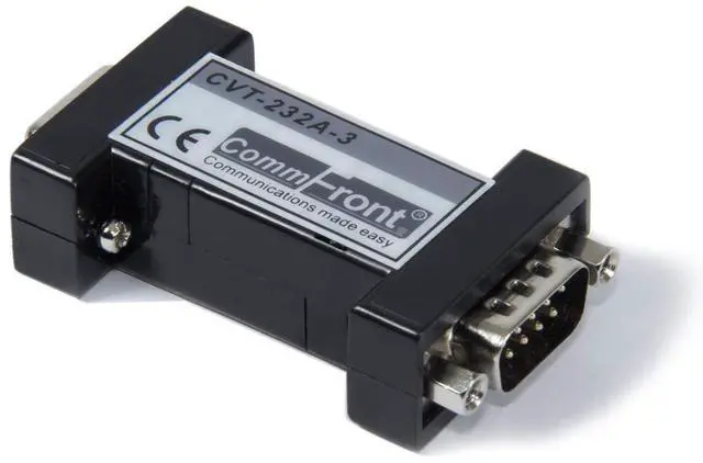 Main image of Industrial RS232 Optical Isolator, 3-Wire, 5000V Isolation, Port-Powered, 600W Surge Protection and 15kV Static Protection