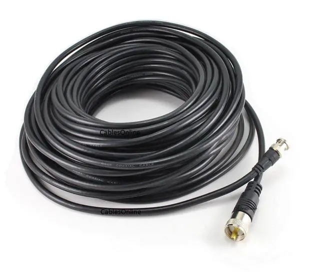 Alt view image 2 of 3 - CablesOnline 100ft RG8x Coax UHF (PL259) Male to BNC Male Plug 50 OHM Antenna Ham Radio Cable (R-UB100)