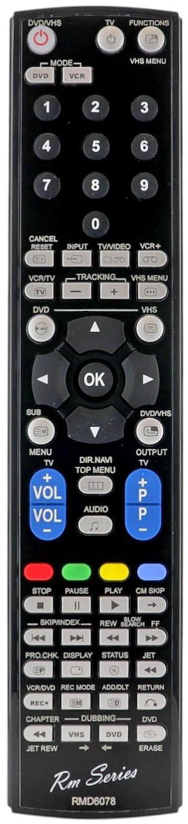 Main image of RMD6078 DVD/VCR Combo Remote Control Replacement for Panasonic | EUR7721X10 - No Programming - Works with DMR-E Series Recorders