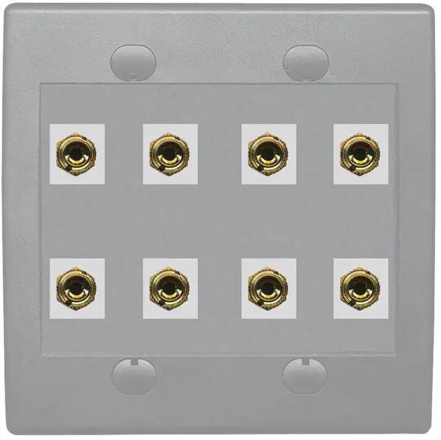 Main image of 8 Banana 4 Speaker Surround 2 Gang Coupler Wall Plate 2 Gang Gray