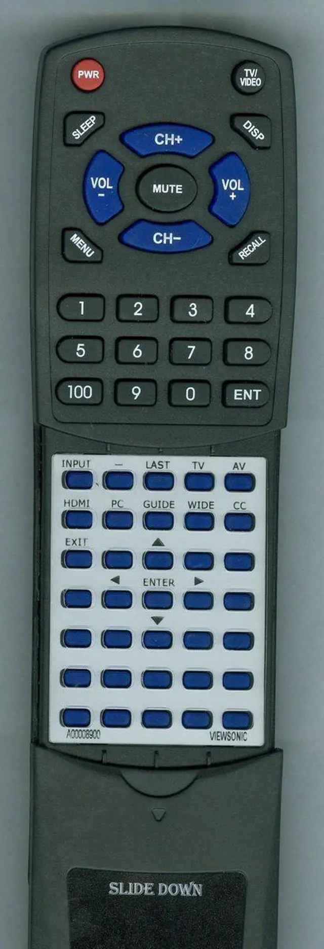 Main image of Replacement Remote Control for VIEWSONIC A-00008900, A00008900, RTA00008900, CV90283T, VT4210, VT3210LED, VT3210, VT4210LED