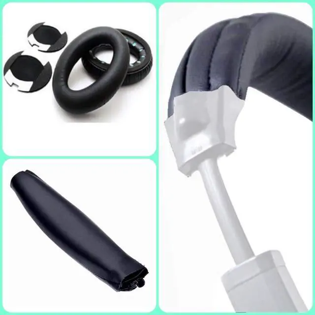 Alt view image 7 of 7 - for Bose Ear Pads Replacement QC15,QC25, Ae2 Acoustic Noise Cancelling Headphone (for Bose Quietcomfort 15, Headphone Beam + Full Black Ear Pads)