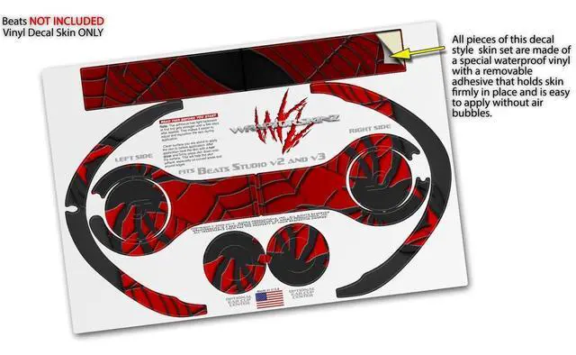 Alt view image 3 of 4 - Skin Decal Wrap Compatible with Beats Studio 2 and 3 Wired and Wirelesss Spider Web Skin Only Headphones NOT Included