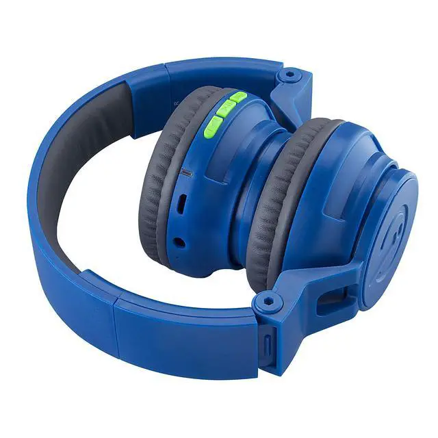 Alt view image 5 of 7 - Wireless Bluetooth Kids Headphones with Microphone, Portable Volume Reduced to Protect Hearing Rechargeable Battery, Adjustable Kids Headband for School Home or Travel Blue