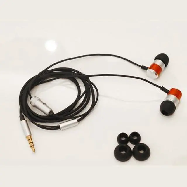 Alt view image 3 of 7 - Wired Earphones Hi-Fi Sound Headphones Compatible with Lively Jitterbug Smart4, Handsfree Mic Headset Wooden Earbuds in-Ear Earpieces Microphone