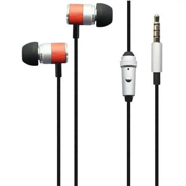 Alt view image 2 of 7 - Wired Earphones Hi-Fi Sound Headphones Compatible with Lively Jitterbug Smart4, Handsfree Mic Headset Wooden Earbuds in-Ear Earpieces Microphone