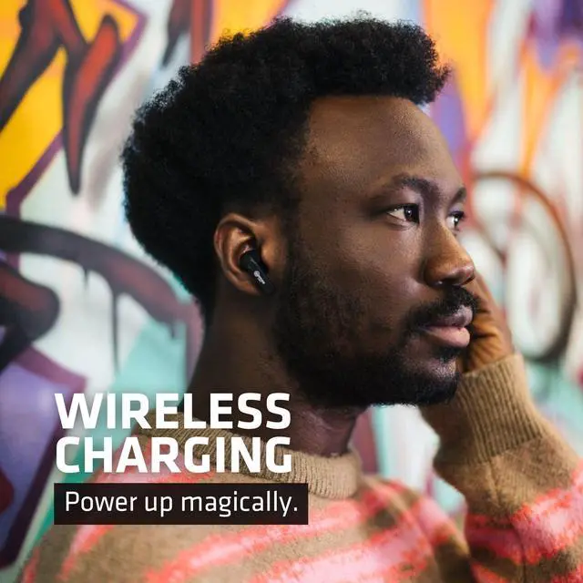 Alt view image 2 of 6 - Mojo 800 True Wireless Bluetooth Earbuds | ANC Noise Canceling | Wireless Charging | Clear Call Mics | Long Battery Life | Mobile App | Custom EQ Modes | GPS Find Buds | Transparency Mode
