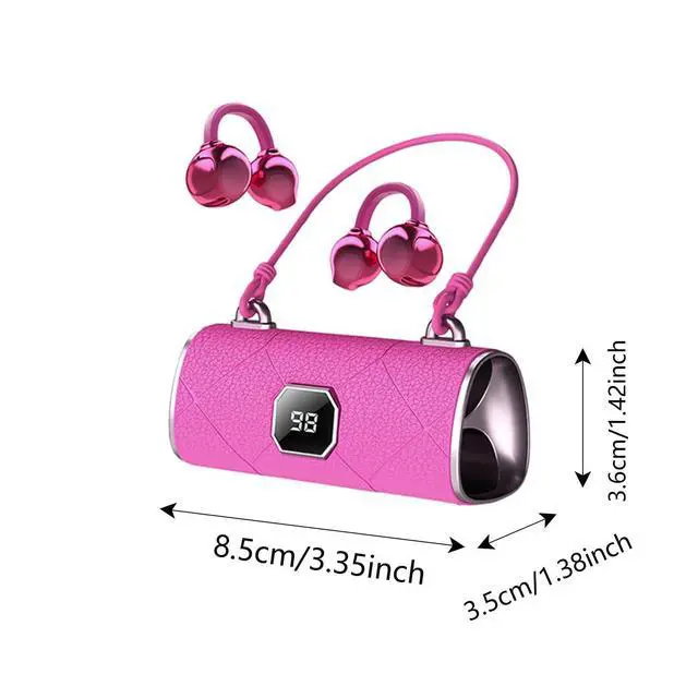 Alt view image 2 of 7 - X22 Fashionable Clip On Wireless Headphones with Handbag Style, Handbag-Style Bluetooth 6.0 Ear Clip Earbuds with Led Display, 50h Play Ipx5 Waterproof for Workouts, Travel (Black)