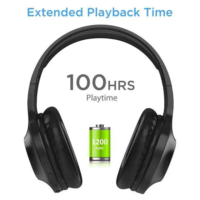 Alt view image 5 of 6 - Wireless Headphones Foldable Headset Compatible with iPad Air 11"/13" (2025)/iPad 11" (11th Gen 2025), w Mic Hands-Free Earphones Earbuds Over Ear