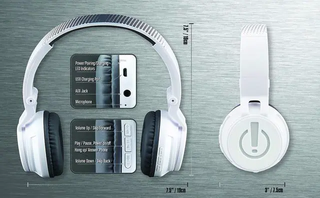 Alt view image 5 of 7 - Kids Bluetooth Headphones, Wireless Headphones with Microphone Includes Aux Cord, Volume Reduced Kids Foldable Earphones for School, Home, or Travel
