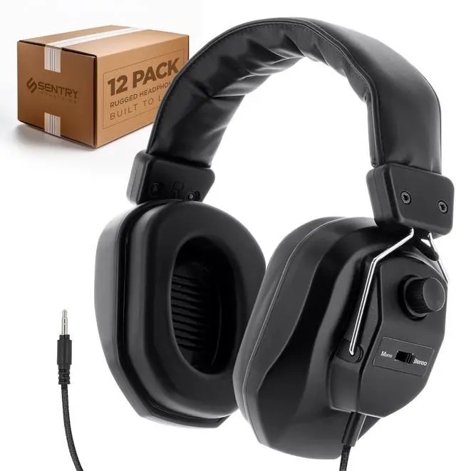 Main image of XL Rugged School Headphones Bulk, 4 Pack, 3.5mm Jack, Ultra Tough, Great for Kids, Teens, Students, Classroom, Libraries, Office, Hygenic Design, Online Learning (4 Pack)