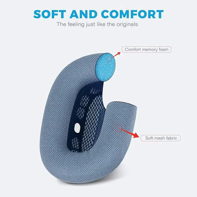 Alt view image 4 of 6 - New Replacement Ear Pads Cushion for Apple AirPods Max Headphones Headset 1 Pair (Blue)