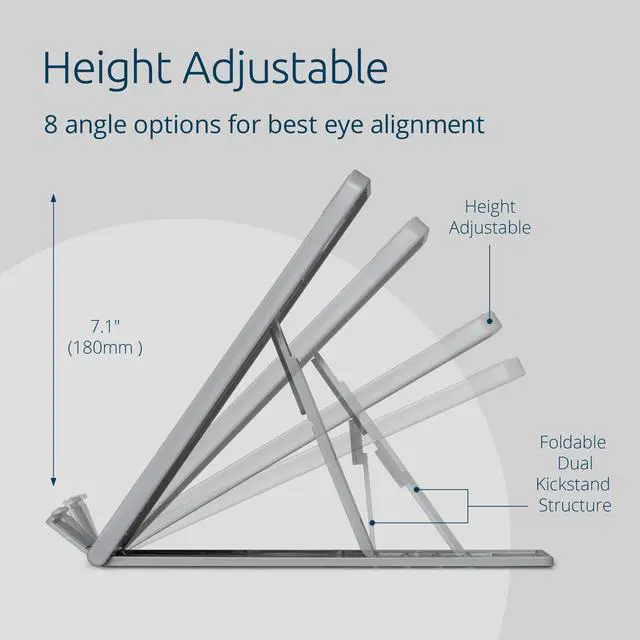Alt view image 3 of 6 - SmartFit Easy Riser Go Adjustable Ergonomic Laptop Riser and Cooling Stand for up to 14" Laptops (K50421WW)