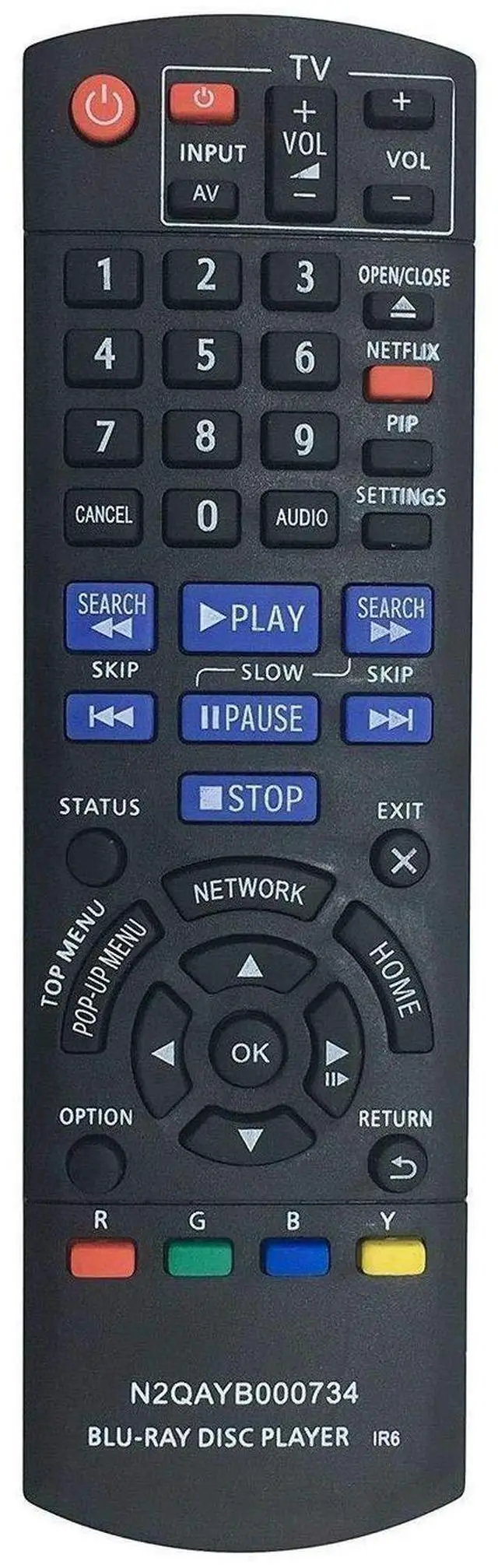 Main image of New N2QAYB000734 Remote Compatible for Panasonic Blu-Ray Player DMP-BD87 DMP-BD77 DMP-BD871