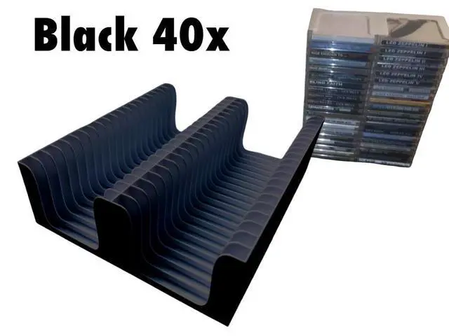 Alt view image 2 of 2 - Black Tray Storage Holder Stand Rack Box for MiniDisc Cases (Holds 40)